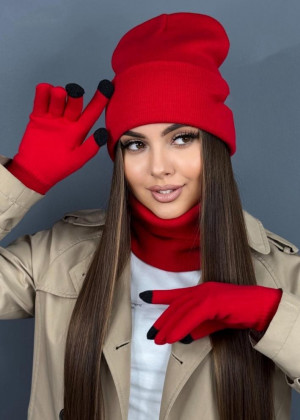 Шапка + шарф и перчатки 158629