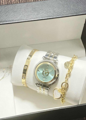 Подарочный набор для женщин часы, 2 браслета + коробка 161622