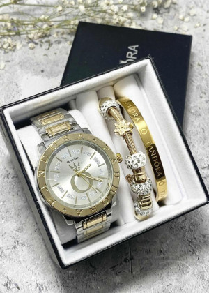 Подарочный набор для женщин часы, 2 браслета + коробка 161624