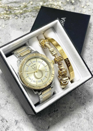 Подарочный набор для женщин часы, 2 браслета + коробка 161625