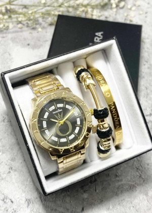 Подарочный набор для женщин часы, 2 браслета + коробка 161627