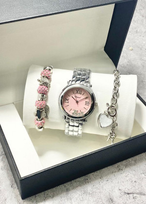 Подарочный набор для женщин часы, 2 браслета + коробка 161651