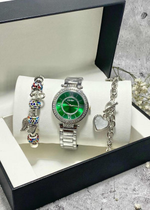 Подарочный набор для женщин часы, 2 браслета + коробка 161673