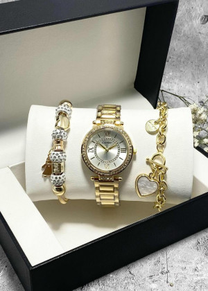 Подарочный набор для женщин часы, 2 браслета + коробка 161676