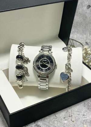 Подарочный набор для женщин часы, 2 браслета + коробка 161678