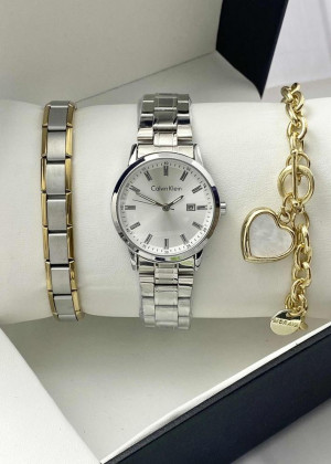 Подарочный набор для женщин часы, 2 браслета + коробка 161682