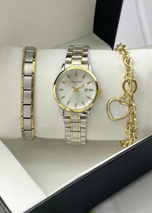 Подарочный набор для женщин часы, 2 браслета + коробка 161683