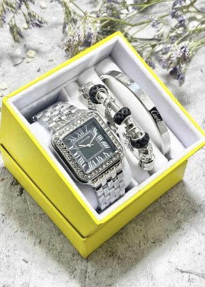 Подарочный набор для женщин часы, 2 браслета + коробка 161691