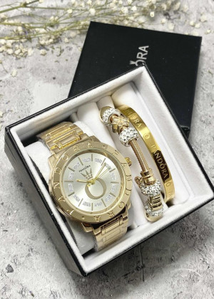 Подарочный набор для женщин часы, 2 браслета + коробка 161774