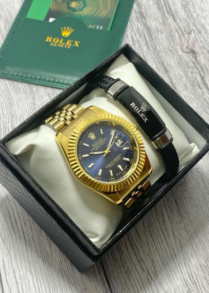 Подарочный набор для мужчины часы и браслет + коробка 161877