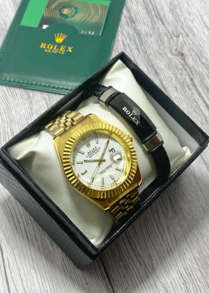 Подарочный набор для мужчины часы и браслет + коробка 161878