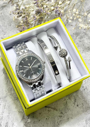Подарочный набор для женщин часы, 2 браслета + коробка 170763