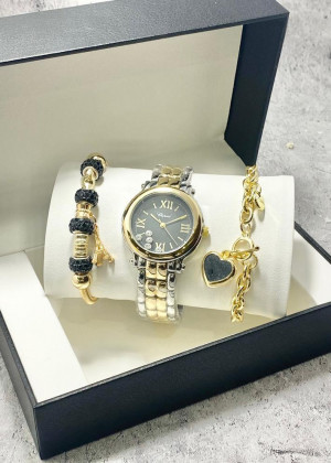 Подарочный набор для женщин часы, 2 браслета + коробка 170769