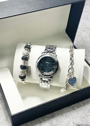 Подарочный набор для женщин часы, 2 браслета + коробка 170770