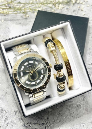 Подарочный набор для женщин часы, 2 браслета + коробка 170797