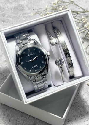 Подарочный набор для женщин часы, 2 браслета + коробка 170848