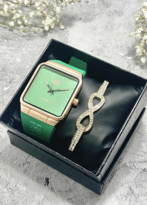 Подарочный набор для женщин часы и браслет+ коробка 170912