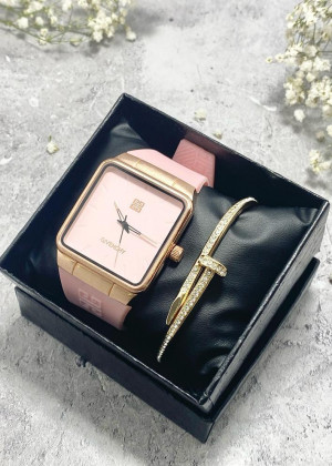 Подарочный набор для женщин часы и браслет+ коробка 170913