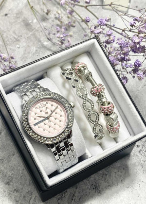 Подарочный набор для женщин часы, 2 браслета + коробка 170939