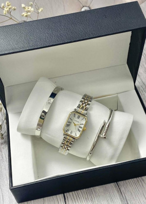 Подарочный набор для женщин часы, 2 браслета + коробка 170949
