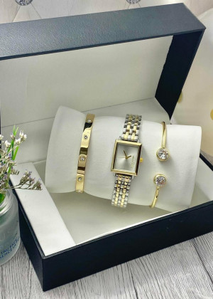 Подарочный набор для женщин часы, 2 браслета + коробка 170960