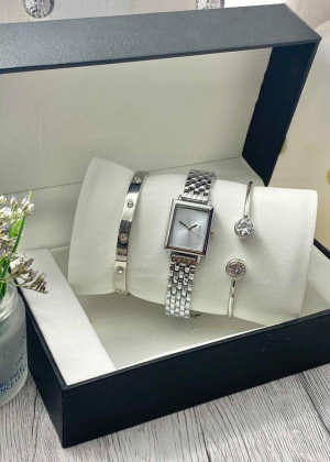 Подарочный набор для женщин часы, 2 браслета + коробка 170962