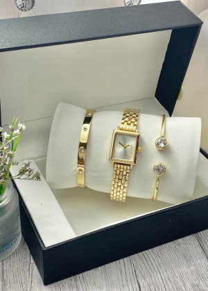 Подарочный набор для женщин часы, 2 браслета + коробка 170963