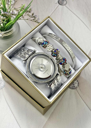 Подарочный набор для женщин часы, 2 браслета + коробка 170971