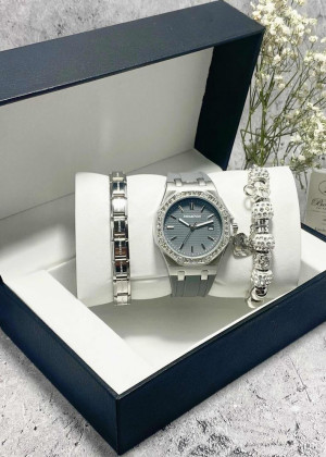 Подарочный набор для женщин часы, 2 браслета + коробка 170972