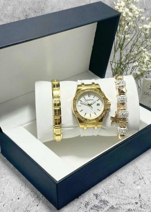 Подарочный набор для женщин часы, 2 браслета + коробка 170974