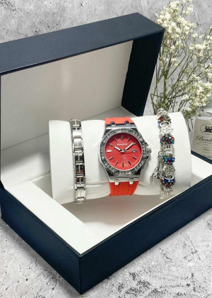 Подарочный набор для женщин часы, 2 браслета + коробка 170975